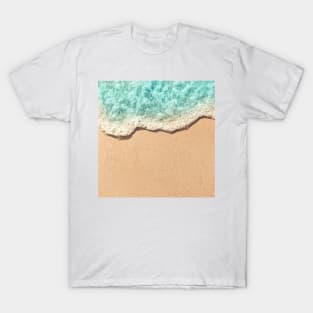 Blue Ocean Waves And Yellow Sand T-Shirt